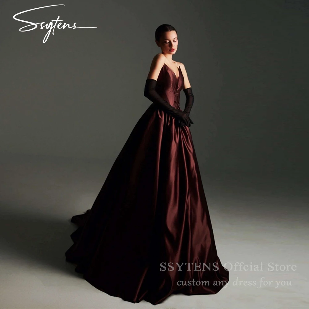 فساتين سهرة عربية بدون أكمام من SSYTENS، بدون أكمام، على شكل قلب، بدون أكمام، خط A، مناسبات خاصة، فستان حفلات، فساتين سهرة طويلة، حسب الطلب #1