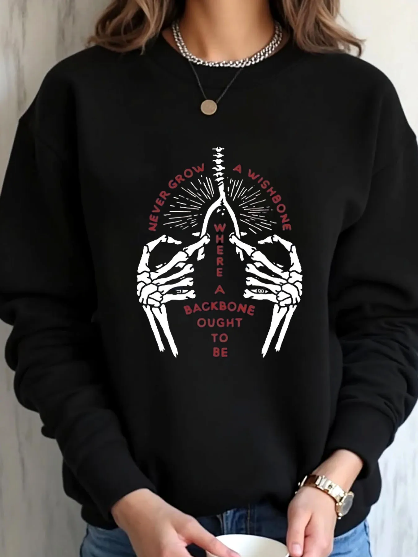 

Женская толстовка большого размера на Хэллоуин, скелет, рычаг, принт, верхняя одежда