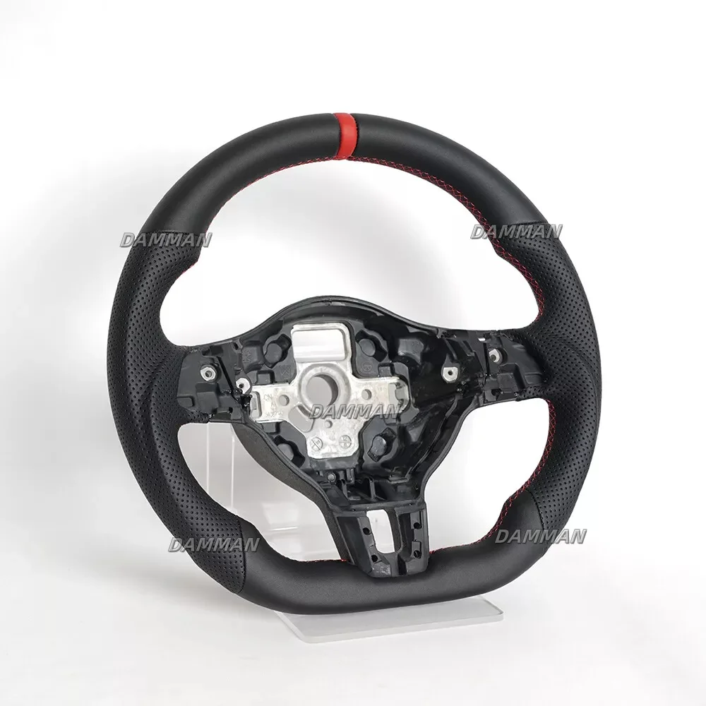 Leather Car Steering Wheel For Volkswagen Golf 6 GTI GTD R 2008 2009 2010 2012 2013 2014 Polo GTD GTS GRE GLI VW Racing Wheel