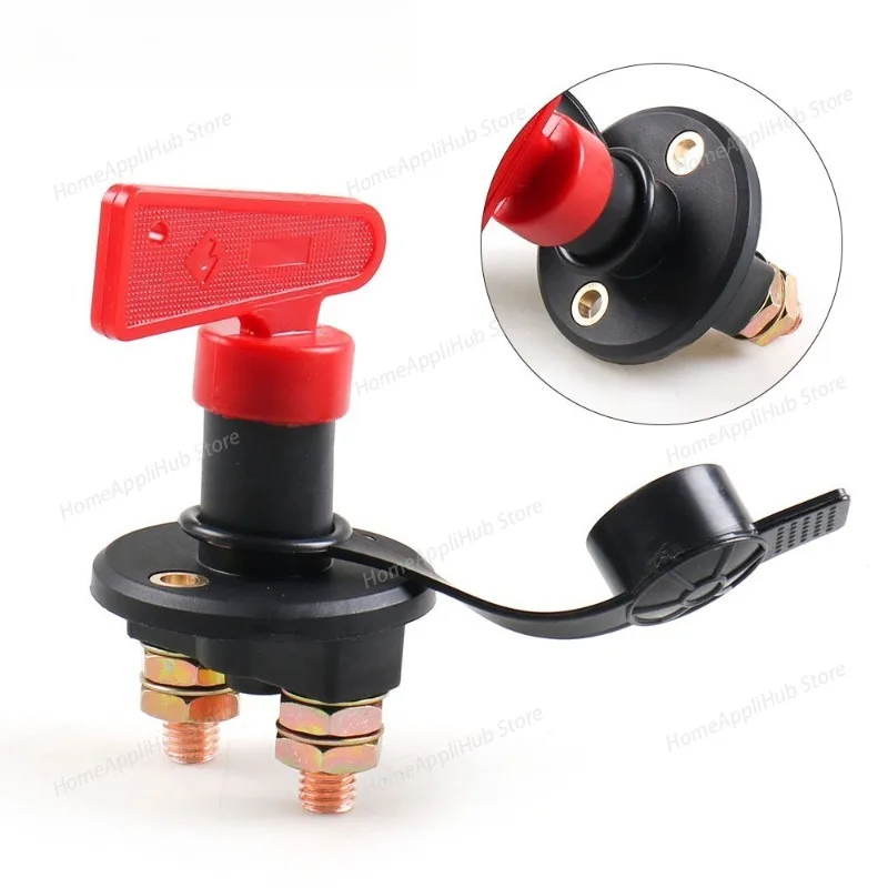 Car Modification Battery Power Power-off Main Switch with Anti-leakage Rotary Knob Two-hole Power-off Switch Power Switch