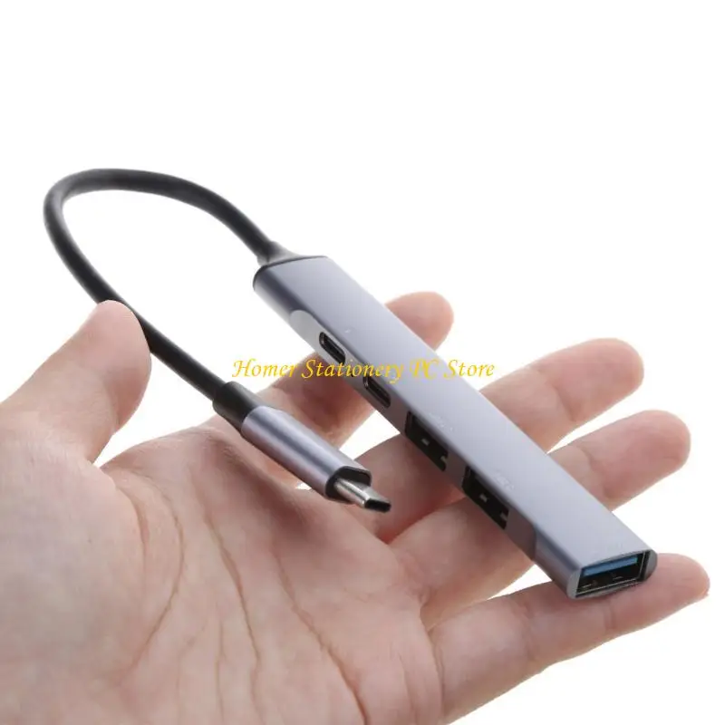 

Y5LA 4-в-1 USB-концентратор C с несколькими портами USB USB3.0 Док-станция USB2.0 TypeC PD60W Быстрый концентратор данных из