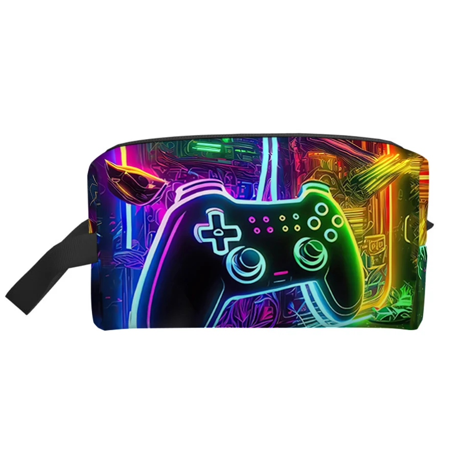 GamePad Pattern Cosmetic Bag For Boy And Girls Best Gifts 2D Flat Cartoon  Bags Storage Bag For Children