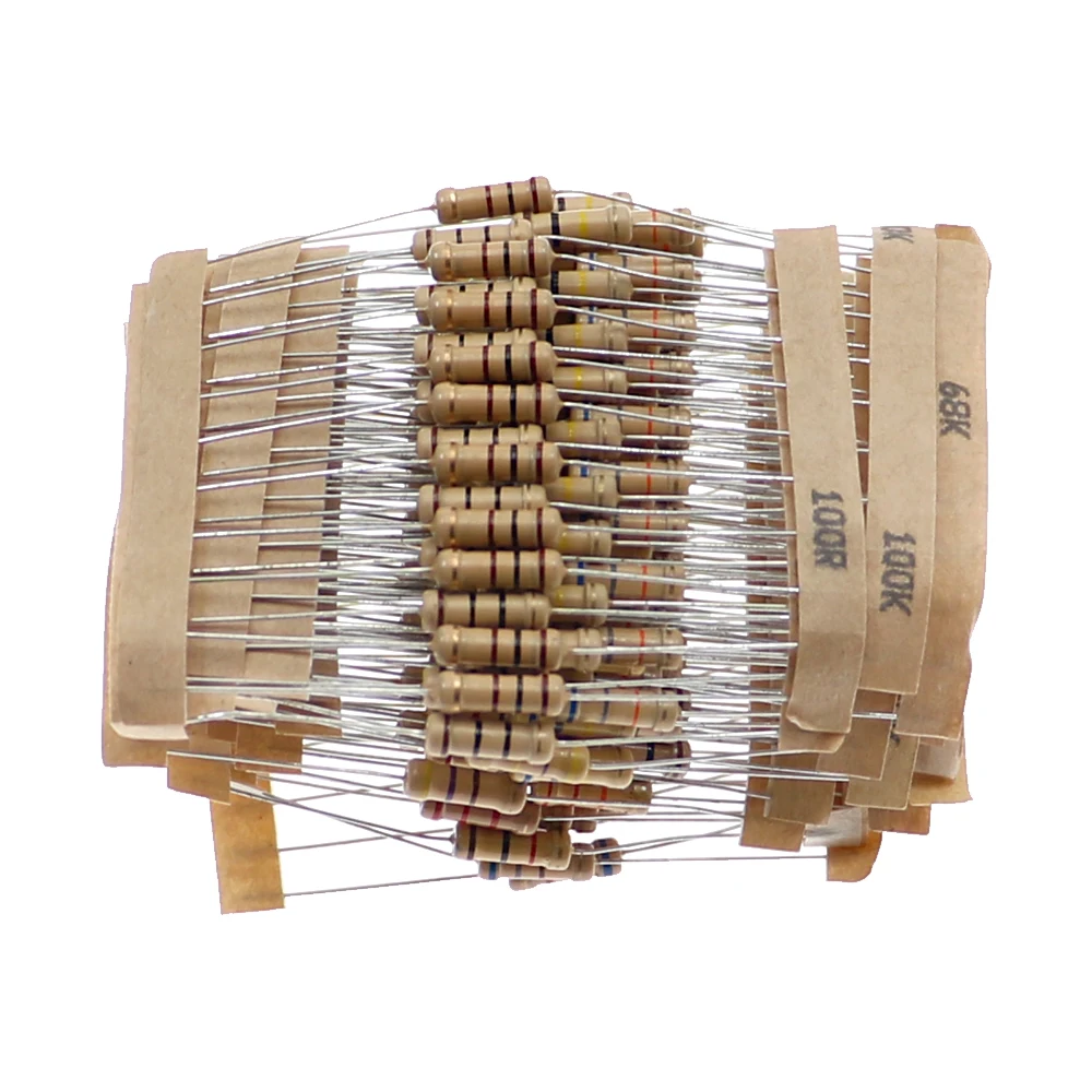 200pcs/lot 1W 5% Resistor Assortment Kit Set 20Value 10 ohm - 1M ohm Carbon Film Resistor package