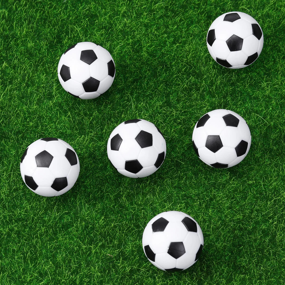 6 個 32 ミリメートル黒白ミニテーブルサッカーボールストライカーローマテーブル用小さなサッカーボール交換チームスポーツ