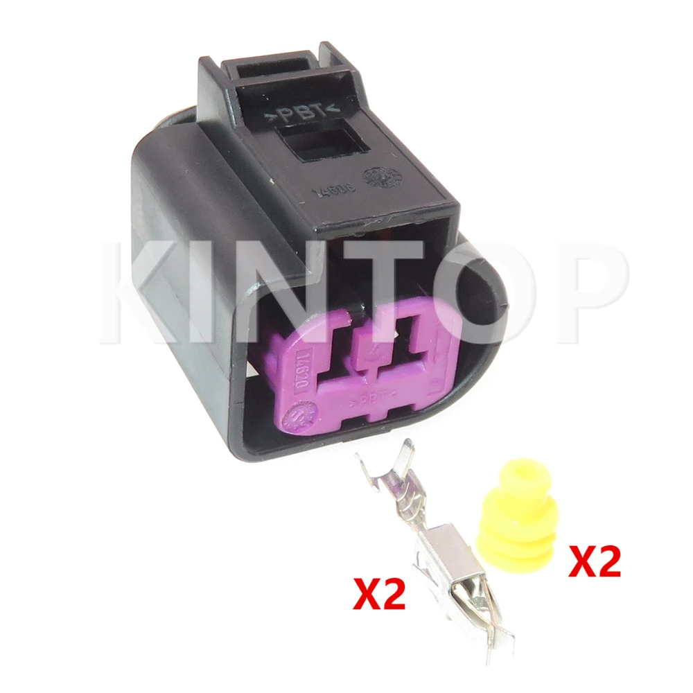 1 Set 2 Pins Car Motor Wiring Waterproof Socket AC Assembly with Terminal 1J0973772 Car Replacement Connector Accessories