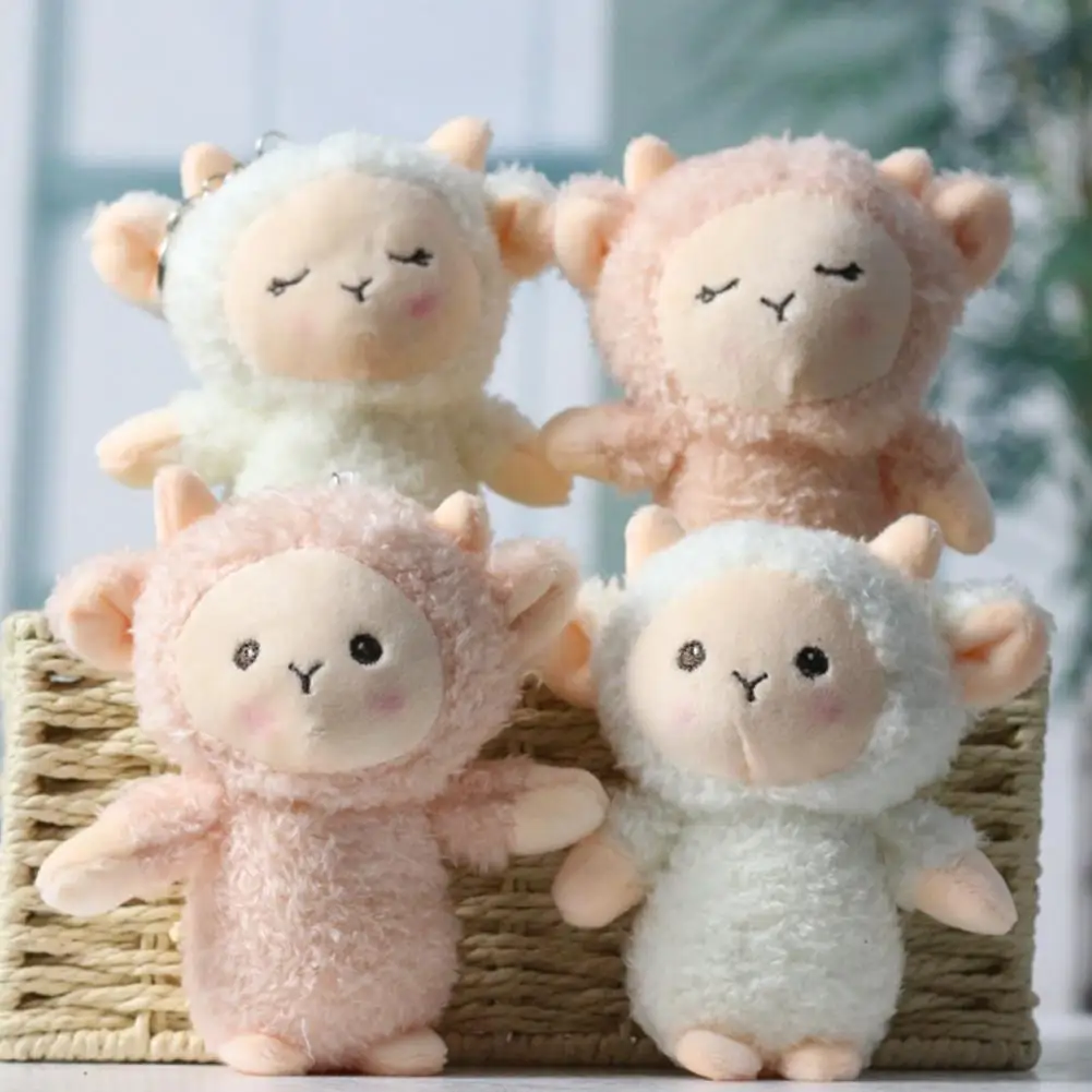 Squint Sheep Plush Pendant Keychain Mini Squint Sheep Plush Pendant Backpack Pendentdecor Bag Charms Cute Cloud Sheep Key Chain