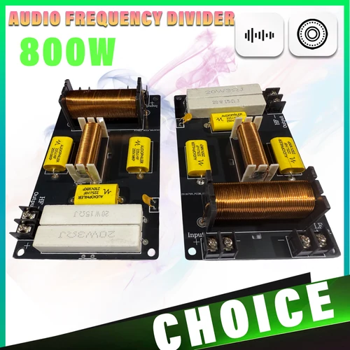 Divisor de frecuencia de Audio, módulo de filtro cruzado Hi-Fi de 2 vías de 800W, altavoz de Audio para cine en casa, divisor de frecuencia ajustable