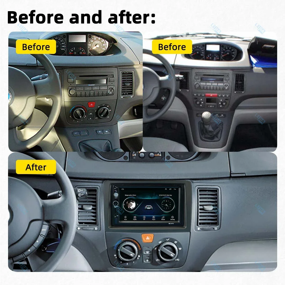 Car Radio 2 Din Android Multimedia Stereo Player Head Unit Autoradio GPS Navigation CarPlay MPV Fitment 2003-2008