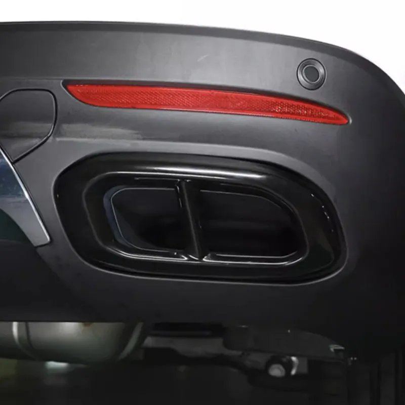 

Глянцевый черный для Mercedes Benz GLE350 GLE450 GLC GLS W167 X253 X167 2020, задняя выхлопная труба, глушитель, наклейка на трубу, накладка