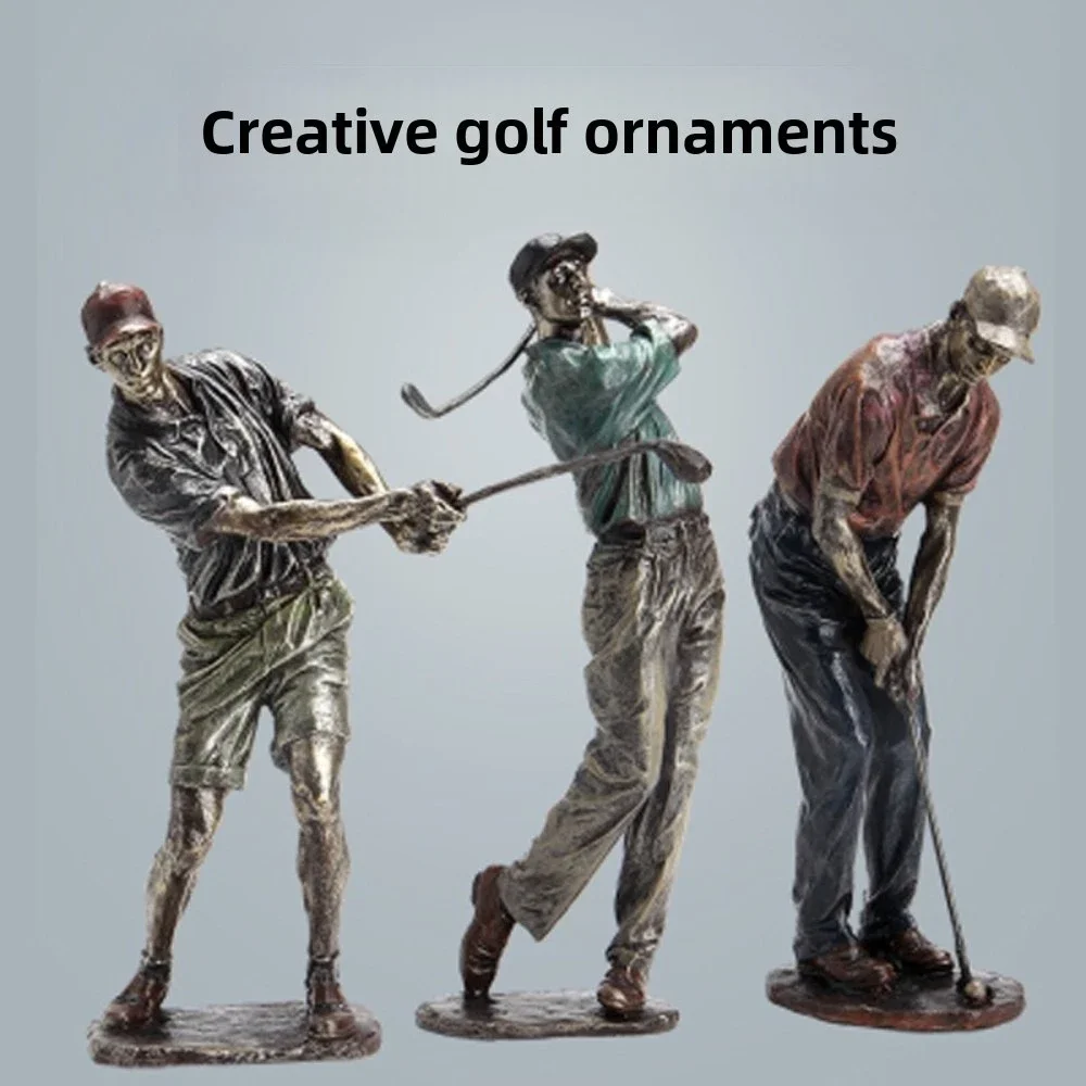 Golf Sculptures, Golf Sports Sculptures, Resin Crafts Ornaments, Bedrooms, Living Rooms, Study Rooms, and Office Home Decors