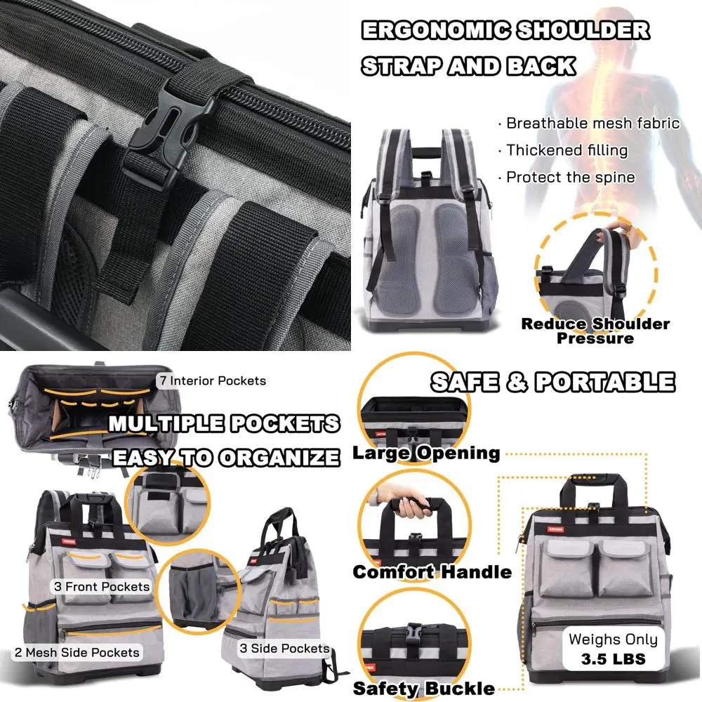 

Прочная водонепроницаемая сумка для инструментов с отделением для ноутбука для профессионалов: электриков, строителей, сантехников, специалистов по системам ОВКВ