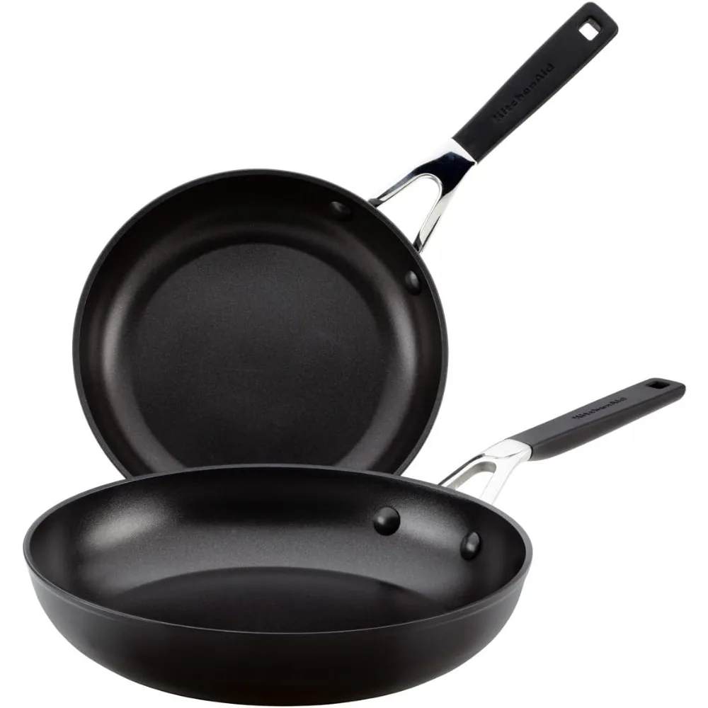 

Hard Anodized Nonstick Frying Pans/Skillet Set, 8.25 Inch and 10 Inch, Onyx Blac