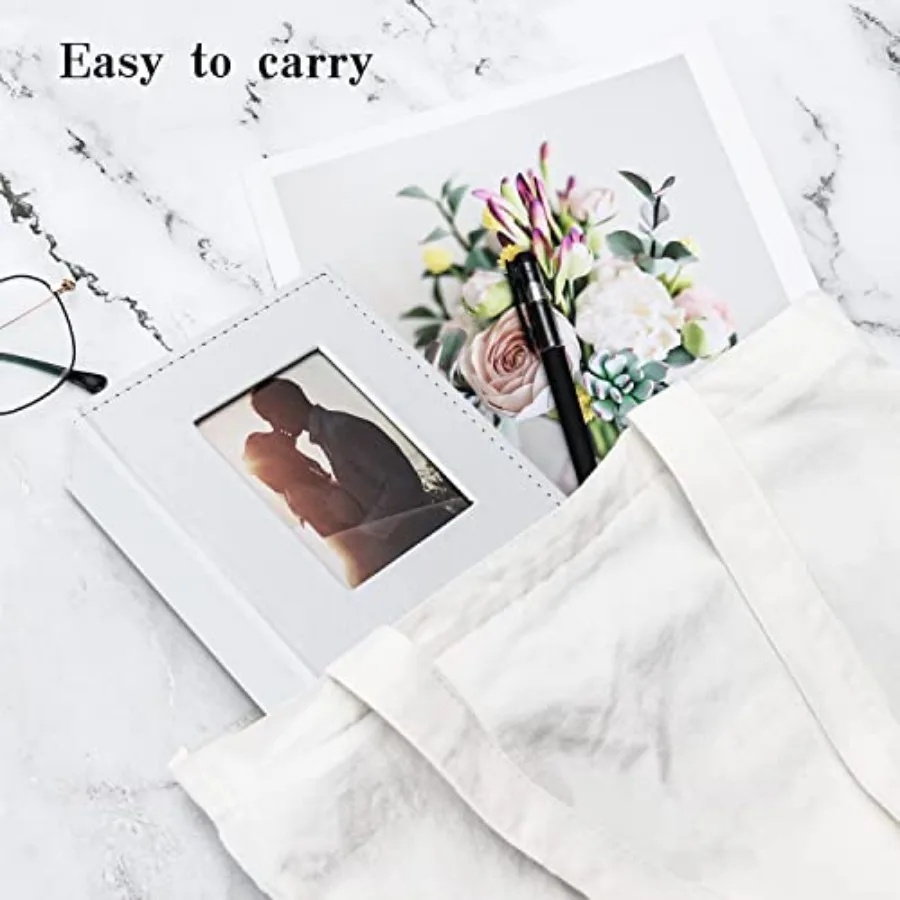 Photo Album 4x6 100 Photos Leather Cover Picture Book with Front Window, Slip-in Picture Albums for Baby Wedding Vacation