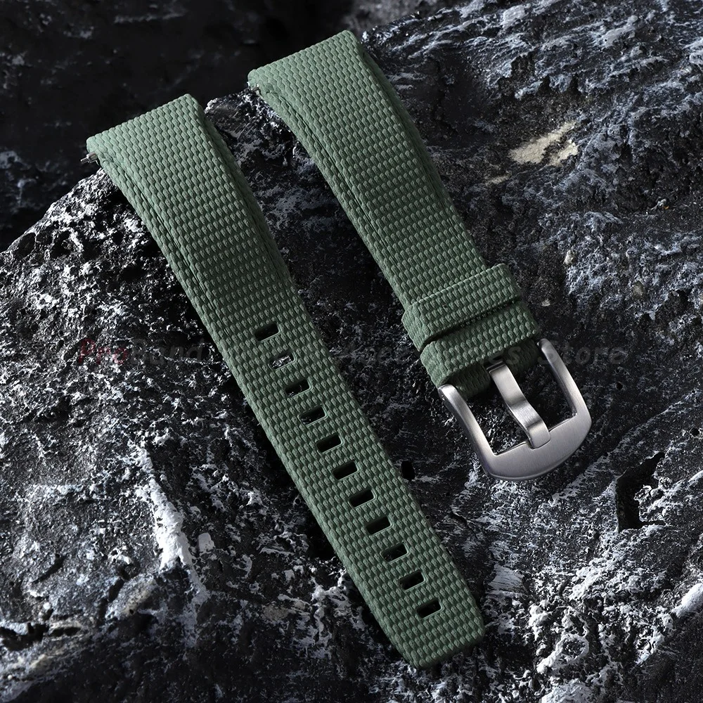 20/21/22mm FKM Gummi-Uhrenarmband mit Gebogenem Ende Schnellverschluss Silikon-Uhrenband für Longines für Seiko Swordfish für Rolex Armband
