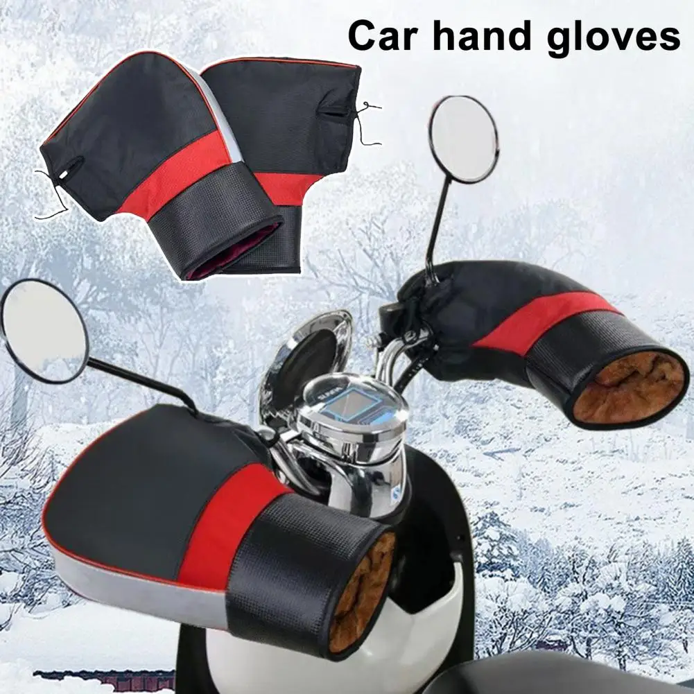 

Universal Motorcycle Handlebar Gloves Windproof Snowmobile Handle Bar Muffs Winter Motorbike Hand Mitts with Reflective Strips