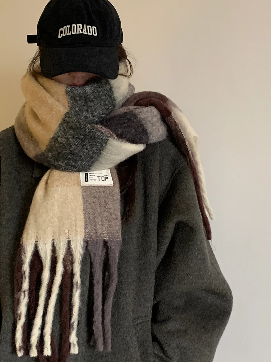 

Winter Scarf For Women Warm And Versatile Stylish And High-End With Tassels And Thickening