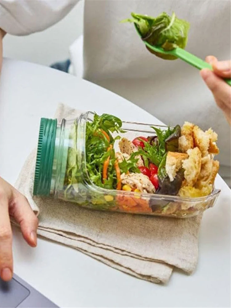 حاوية تزيين مضادة للتسرب مفتوحة من الجانب مع غطاء حاوية تخزين السلطة، حاوية سلطة لملفات تعريف الارتباط والحلوى والسكر والمكسرات