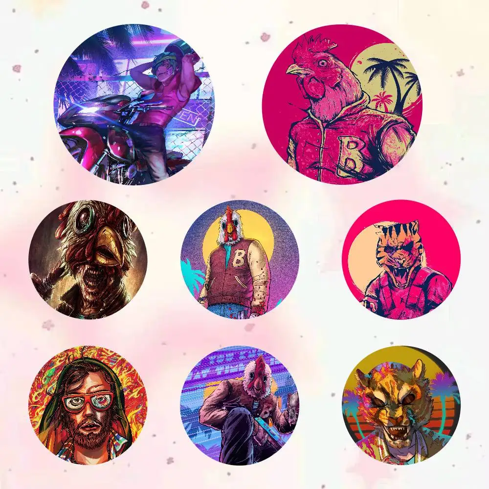 Game Hotline Miami Cartoon Game Brooch Badge Bag Jacket Pins Jewelry Accessories Gifts