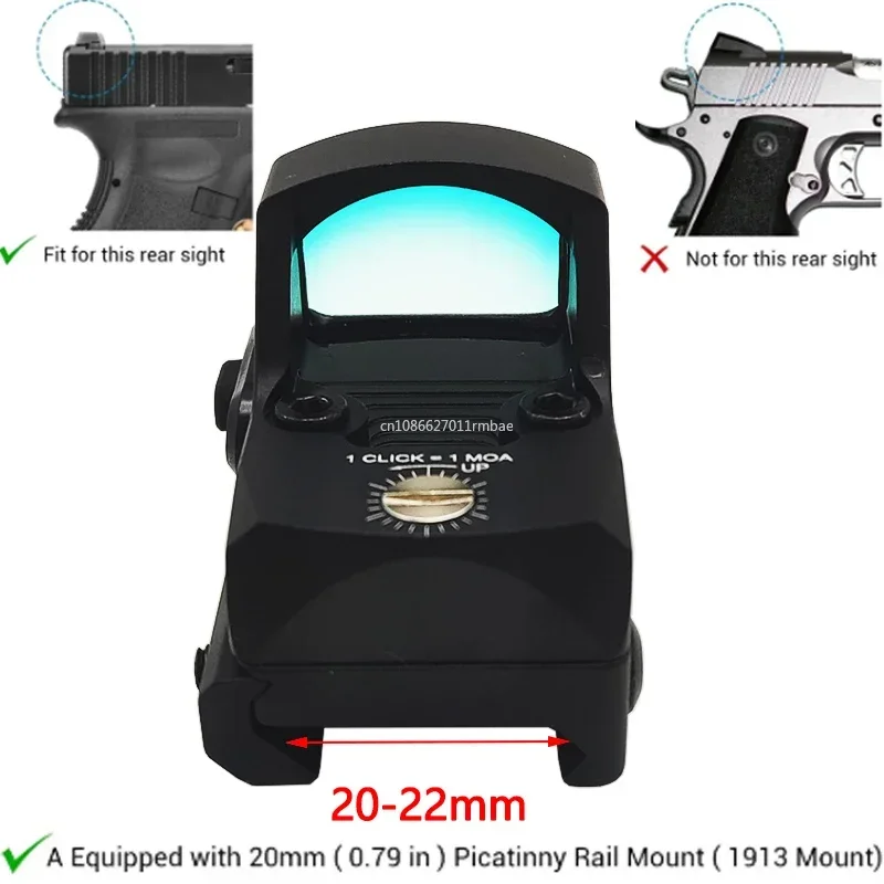 Mini Red Dot Sight Compact Tactical Reflex Sights 3-4MOA Hunting Collimator Riflescope Glock Optical Scope for 20mm Rail