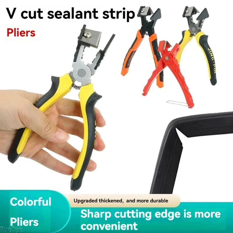 90° Right Angle Wire Duct Plier PVC PE Plastic Pipe Hose Rubber Strip Scissors Angle V Mouth Cutting Plier for Doors Windows
