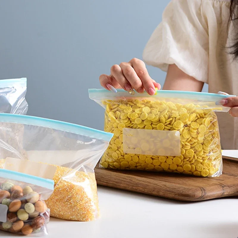 Reusable Storage Bags, Zipper Lock Bags, Food Grade Transparent Storage Bags image 4