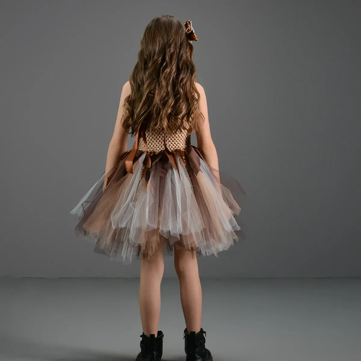 Cave Leopard Girl Tutu Dress Wild Man Indigenous Primitive Person Animal Kid Baby Cosplay Birthday Jungle Party Dresses Costume