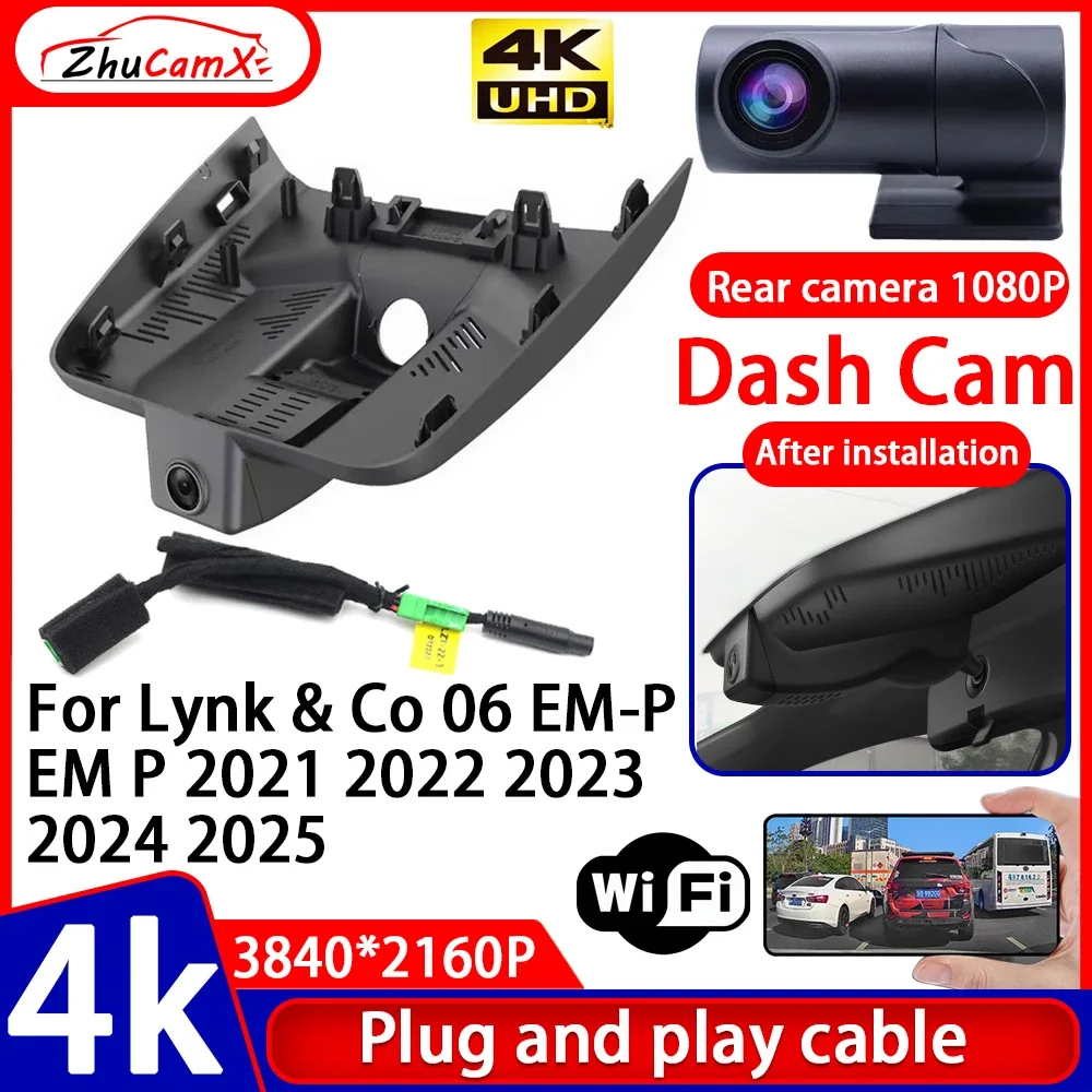 

Video Recorder Night Visio 4K UHD Plug and Play Car DVR Dash Cam Camera for Lynk & Co 06 EM-P EM P 2021 2022 2023 2024 2025