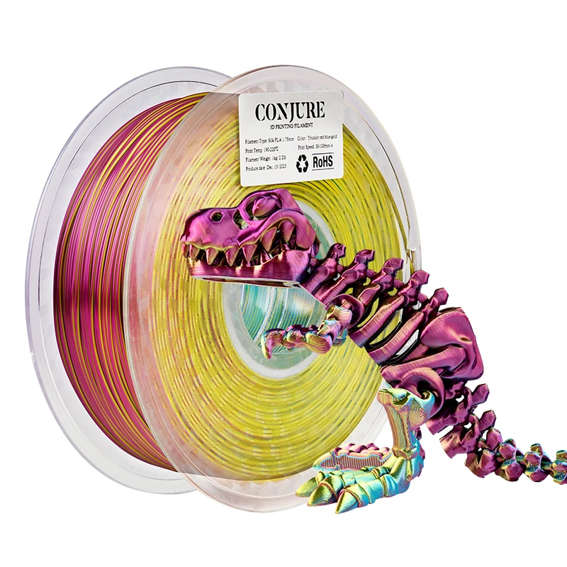 

Conjure Filament Silk PLA 1.75mm Dual/Tri Colors Filament Plastic 1KG High Quality For FDM 3D Printers Material 3D Printting