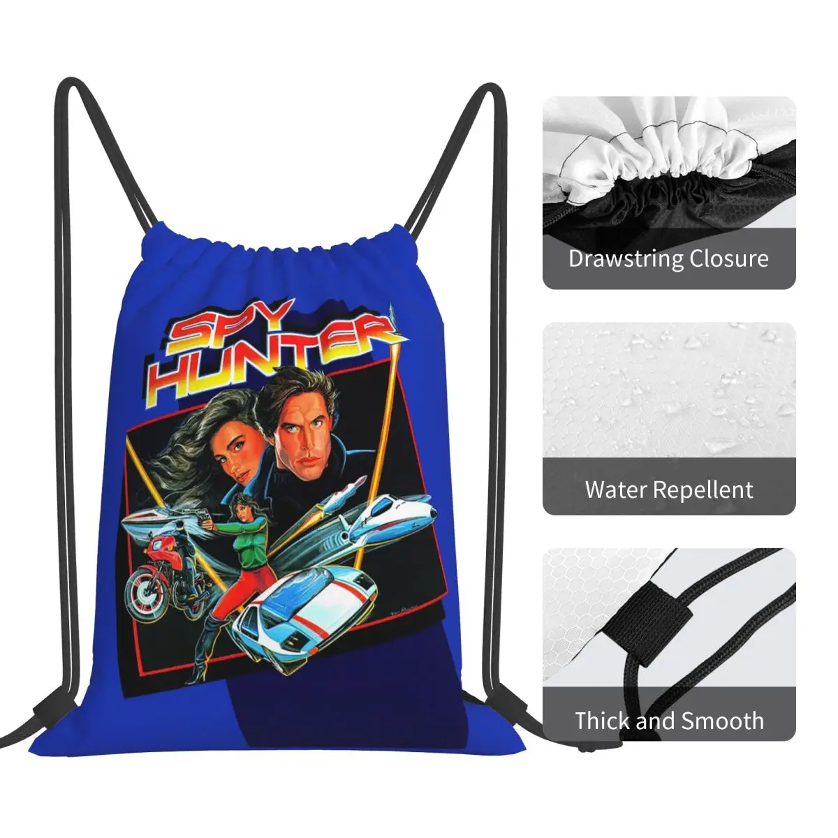 Spy Hunter Game Cover Backpacks Multi-function Portable Drawstring Bags Sports Bag Book Bags For Man Woman School