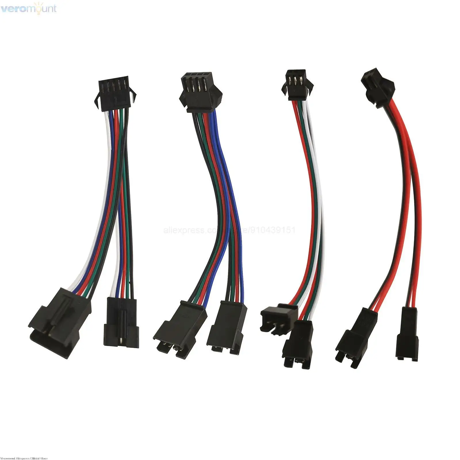 10 pz 2pin 3pin 4pin 5pin SM JST connettore Splitter cavo da 1 a 2 maschio a femmina spina filo 15cm per CCT RGB RGBW LED Strip Light