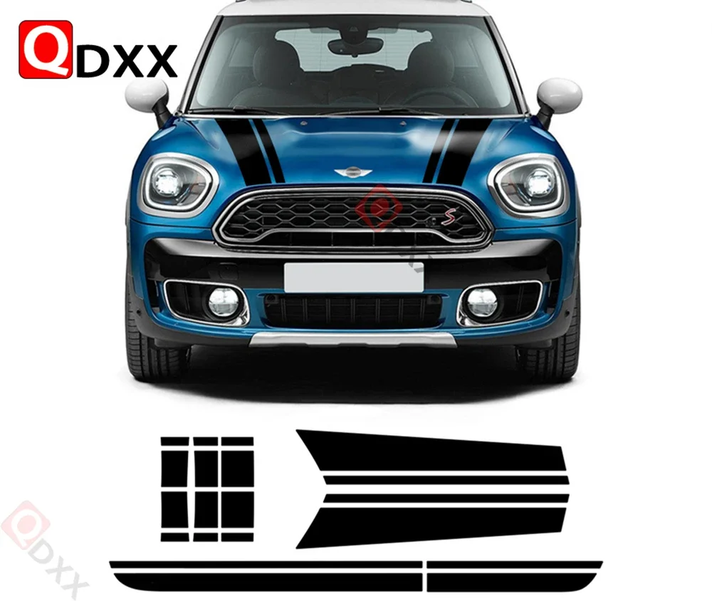 

Car Hood Stripes Trunk Bonnet Rear Body Kit Door Side Stripe Skirt Sticker For Mini Cooper Countryman F60 Accessories