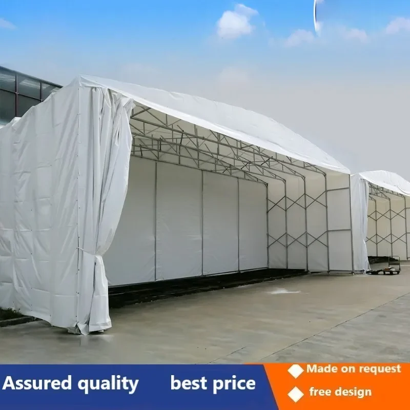 Large outdoor shade warehouse canopy factory storage mobile sliding awning manual folding retractable awning