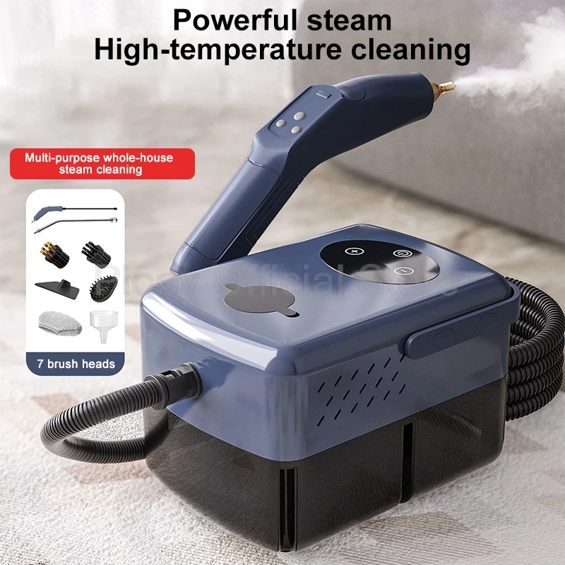 

Пароочиститель бытовой 1500 Вт, высокая мощность, 105 ℃ Паровая машина высокого давления 7-в-1 с большим резервуаром для воды 1.2 л и функцией горячего пара