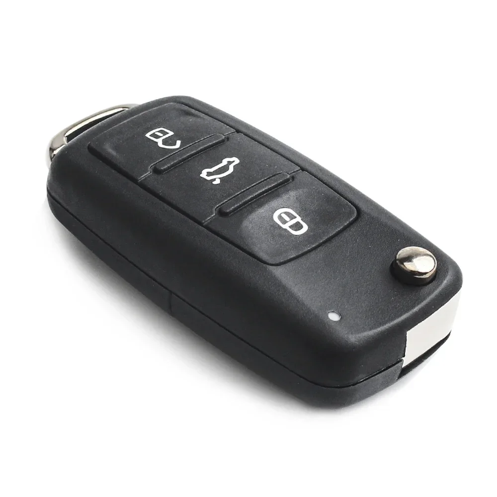 Keyyou 3ชิ้นเปลือกกุญแจรถยนต์แบบพับได้3ปุ่มสำหรับ VW Volkswagen Golf Mk6 Tiguan POLO Passat CC ที่นั่ง Skoda Mk6 Octavia Jetta Beetle