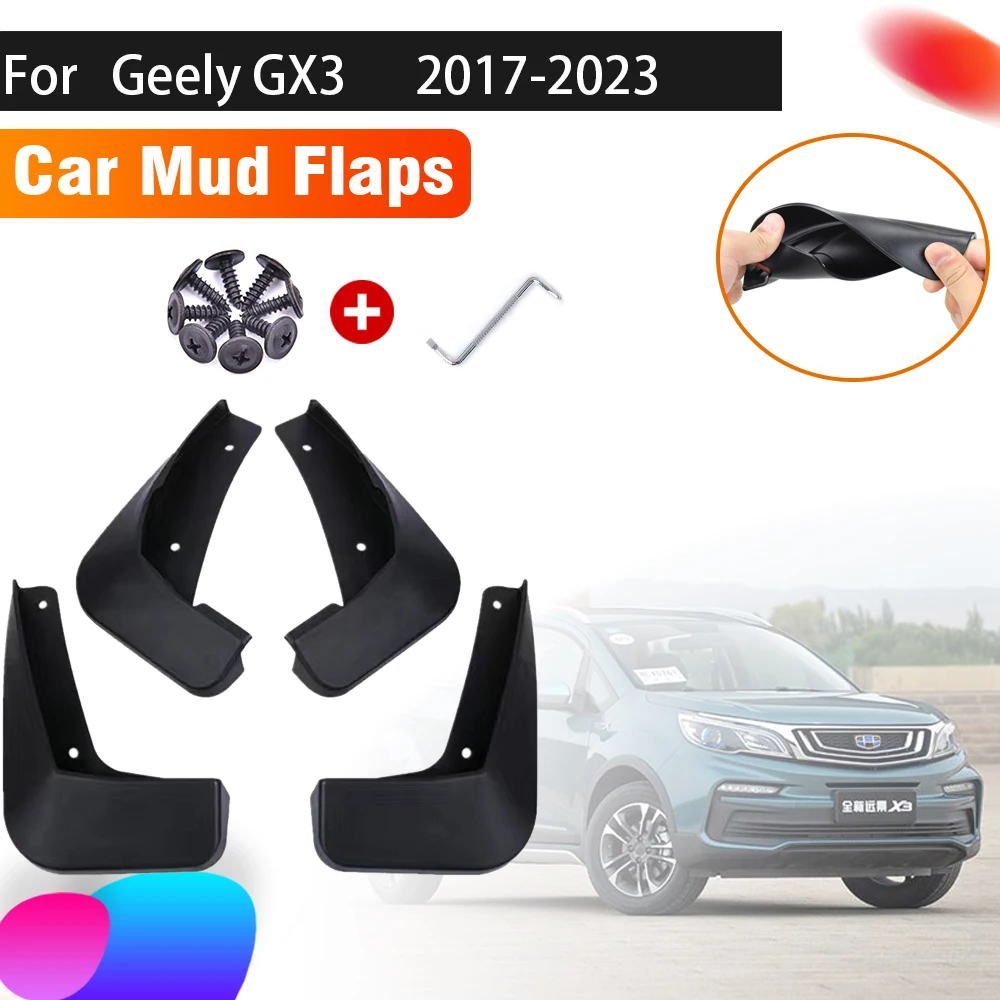 

4X Car Mudguards For Geely GX3 2023 Accessories Yuanjing X3 Maple 30X EV 2017~2023 Splash Guard Front Rear Mud Flap Accessories