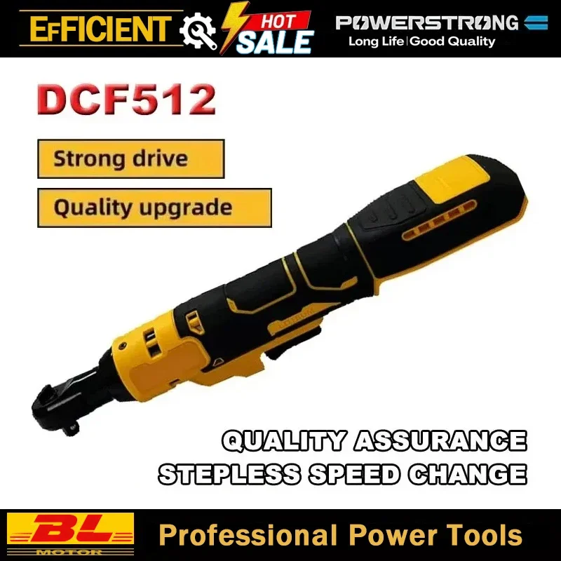 DCF512 1/2 Inch Brushless Ratchet Right Angle Wrench LED Cordless Driver Variable Speed Power Wrench 20V Power Tools Fit Dewalt