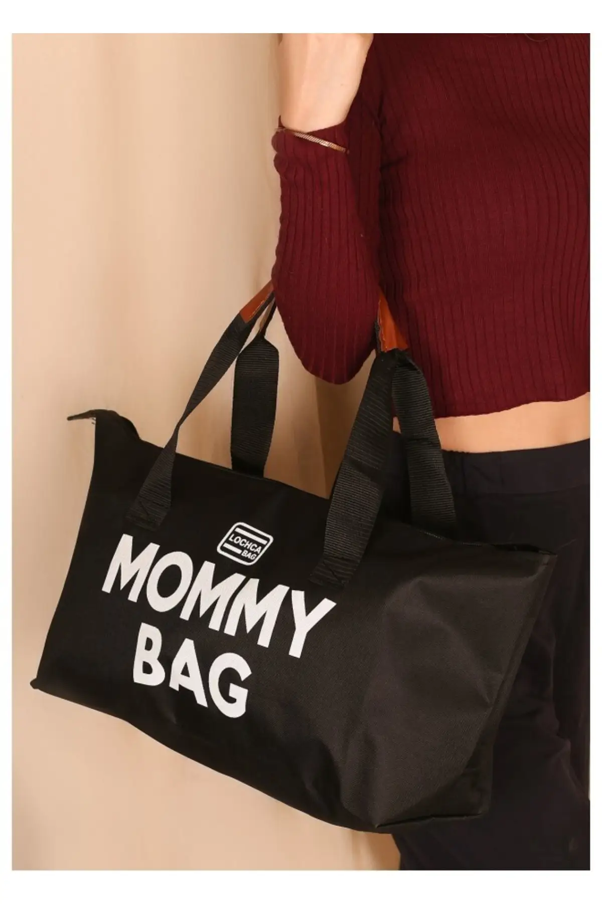 DOLBOVI Hera Clothes Momm black linen Bag Hospital Bag