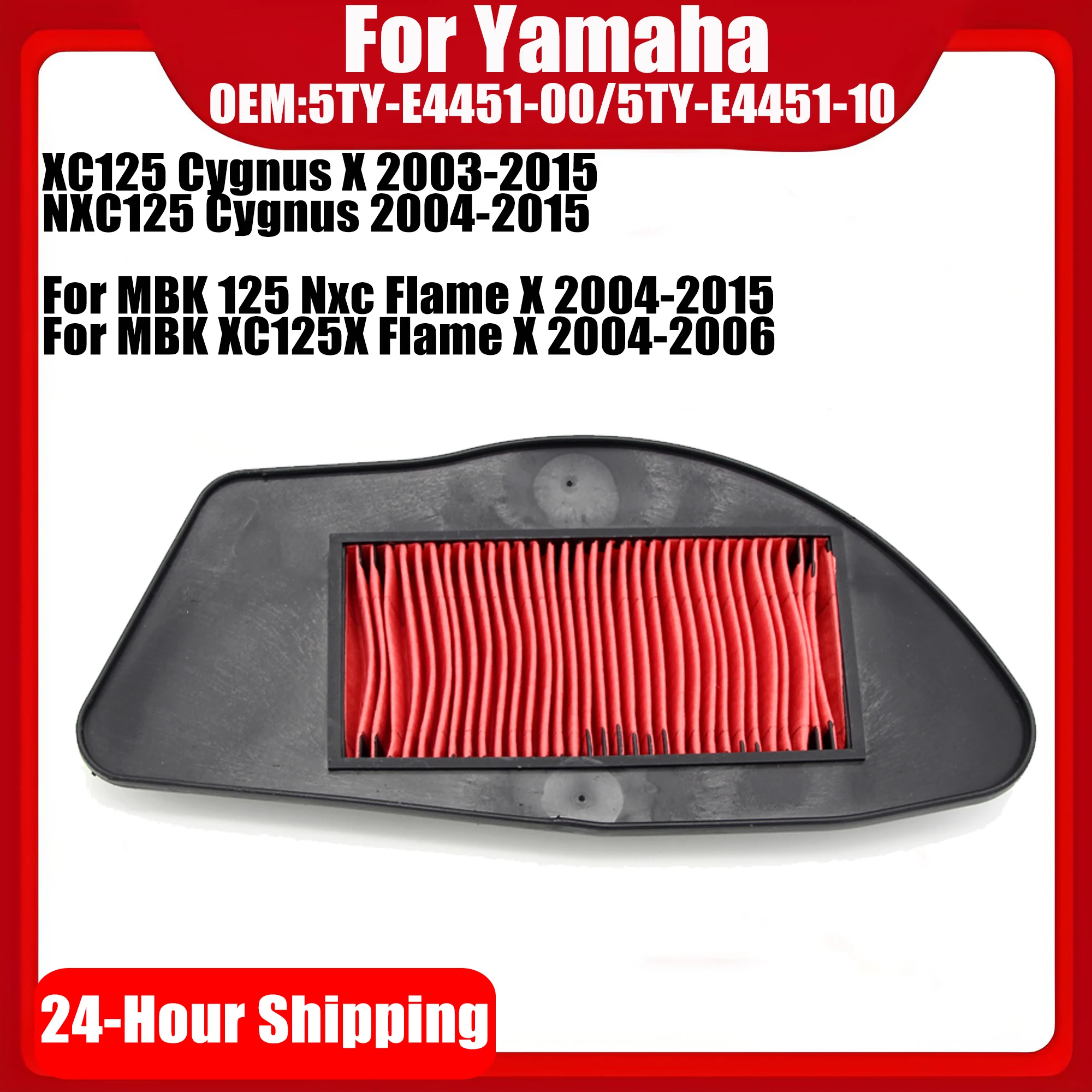 Motorcycle Air Filter For Yamaha XC125 Cygnus X NXC125 Cygnus OEM:5TY-E4451-00 5TY-E4451-10 For MBK 125 Nxc Flame X