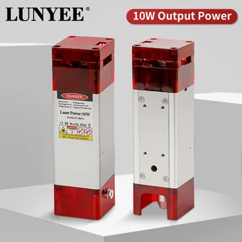 LUNYEE módulo láser con asistencia de aire, cabezal de grabado láser, cabezal de luz azul de 450nm, herramientas de corte láser CNC, 10W, 5W, 10W