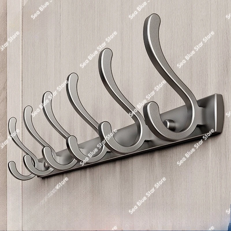 Room hanger wall hanger door hanger non-punching space aluminum row hook strong load-bearing coat hook phoenix tail hook