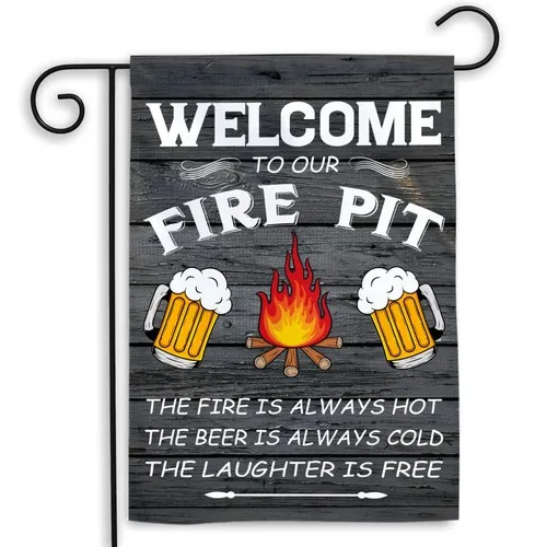 Welcome to Our Fire Pit Garden Flag - Fall Outdoor Yard Decor for Campfire Lo... UUI GGX
