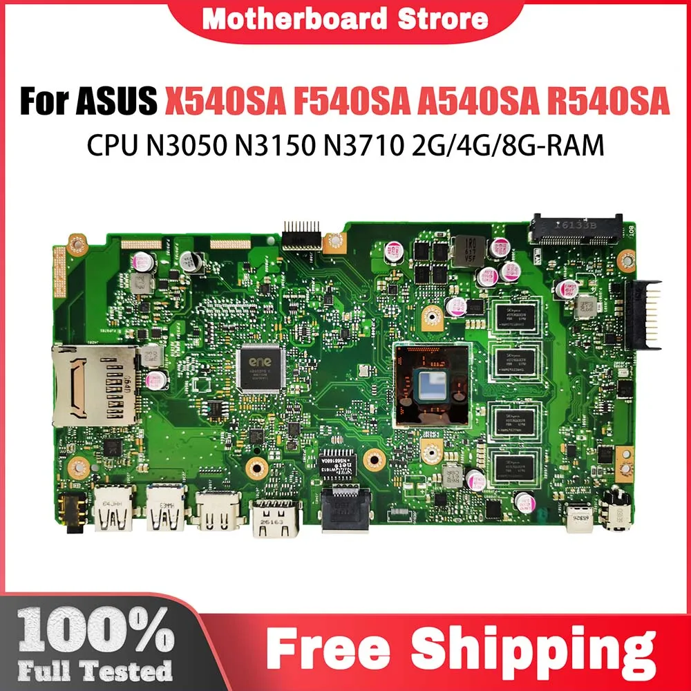 Papan Utama komputer untuk Asus VivoBook X540SA X540S F540SA A540SA R540SA Laptop Motherboard N3050 N3150 N3710 CPU 2G 4G 8G-RAM