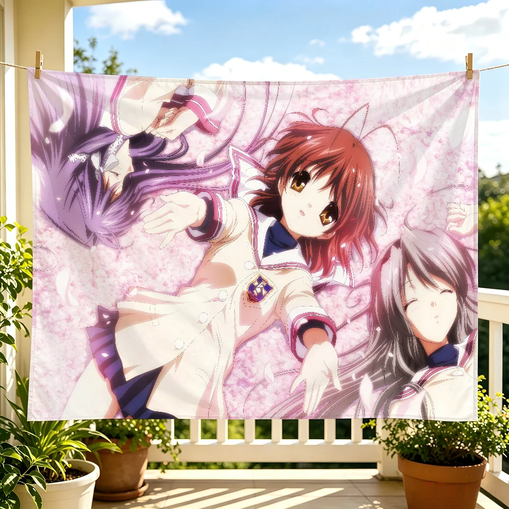 Anime C-Clannad Flaggen-Wandbehang für Outdoor-Partys, Schlafzimmer, Wohnzimmer, Studentenwohnheim, Dekoratives Themen-Wandbanner, Geschenk – Detail 4