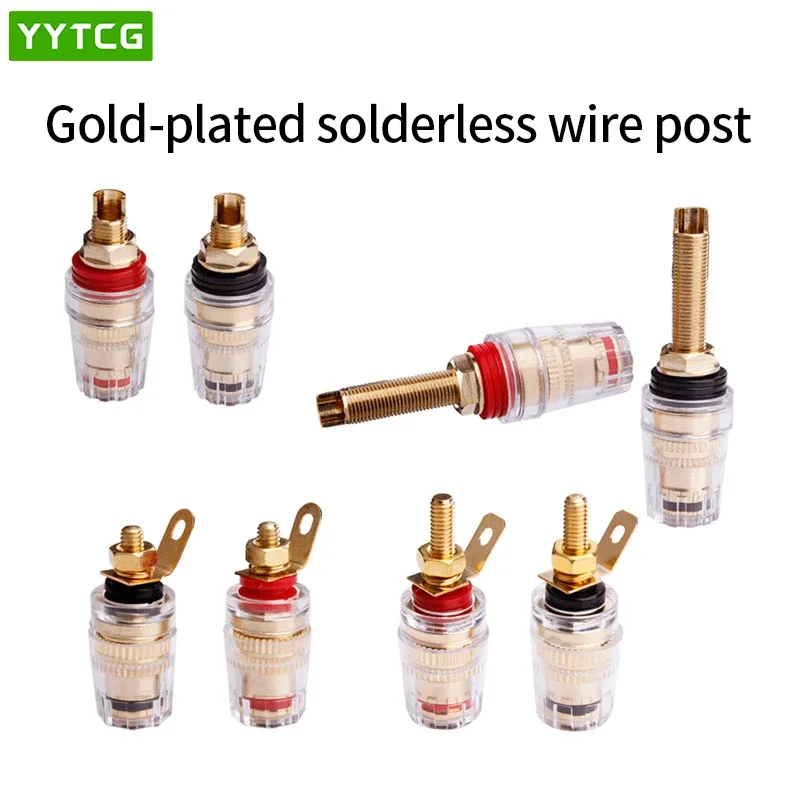 

4Pcs Brass Crystal Binding Post for Thread Audio Speaker Amplifier 4mm Banana Plug Terminals Connector High quality Audio Plug