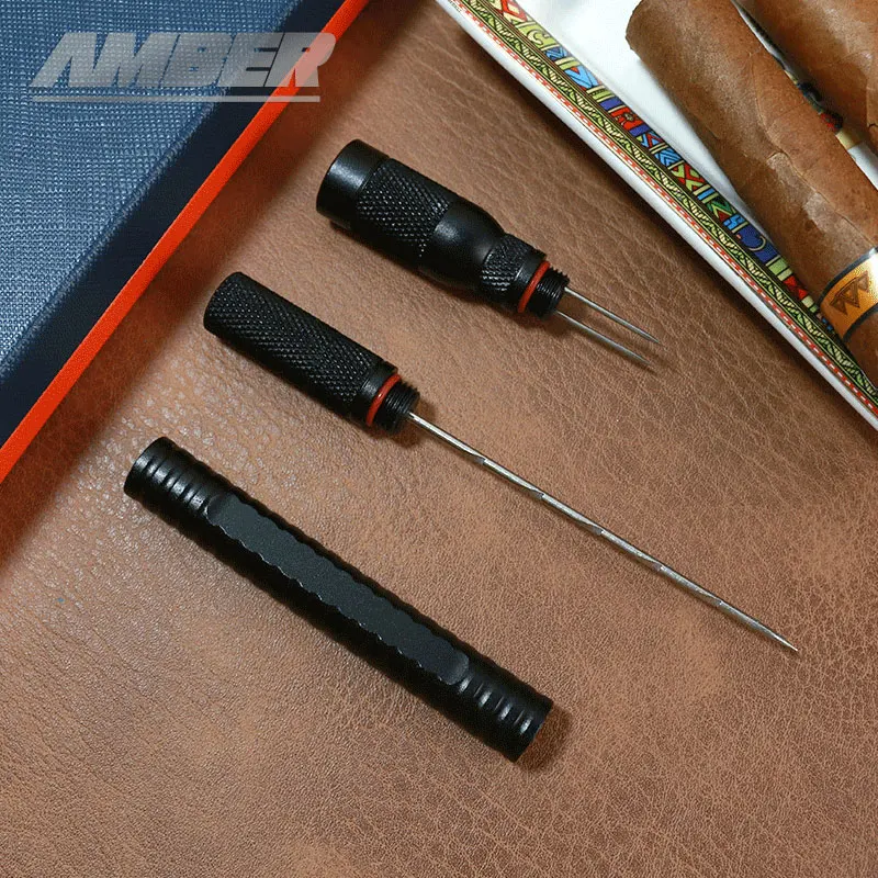 Metal Cigar Draw Enhancer Cigar Needle Portable cigar punch cutter 4 in 1 gift