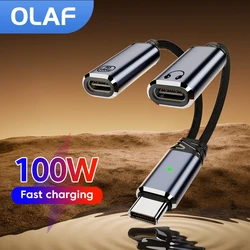 OLAF PD 100W Type-C to Type-C Charging Audio Cable HiFi Sound Quality Suitable for Mobile Phone Computer Adapter Cable