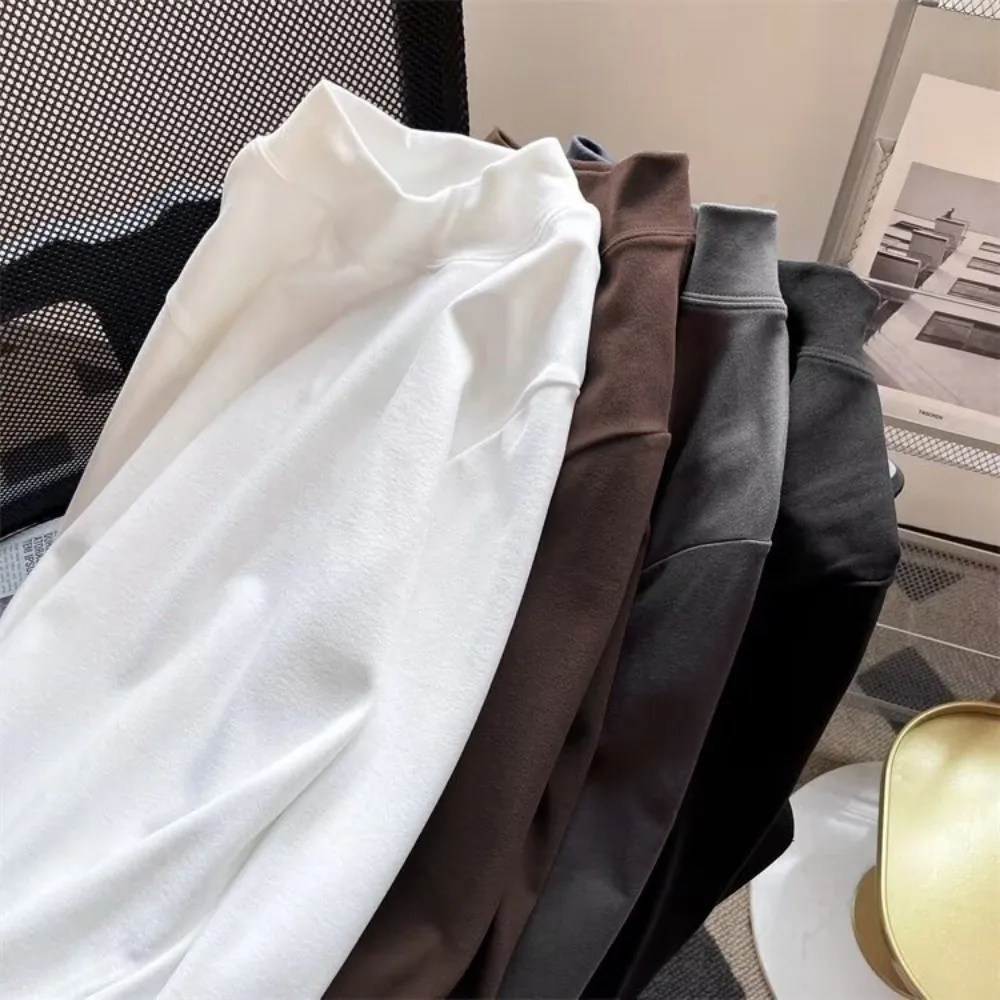 Round Neck Men Velvet Thermal Clothes Long Sleeved Double-sided Thermal Underwear Lingerie Velvet Fleece Warmth Long Tops