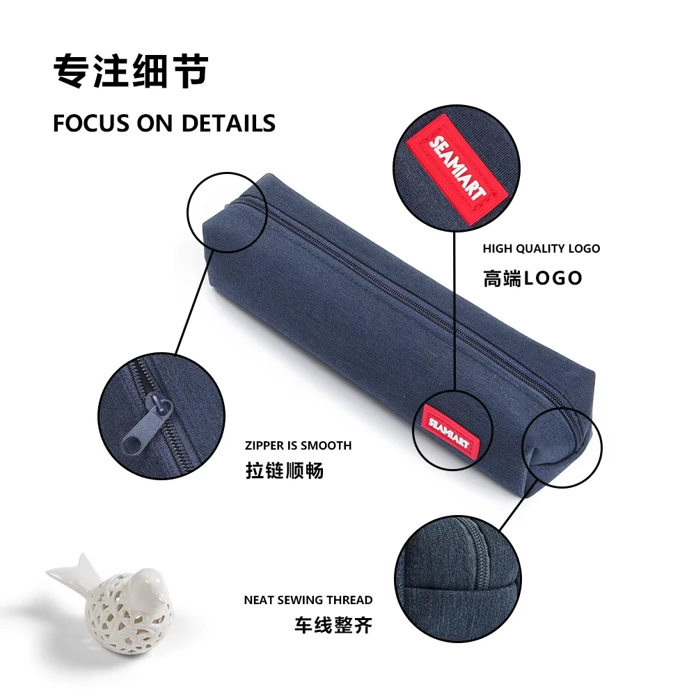 SeamiArt 1pc Small Solid Color Simple Zipper Kawai Pencil Case Mini Pen Bags Papeleria Stationery for School Office Suppliers image 5