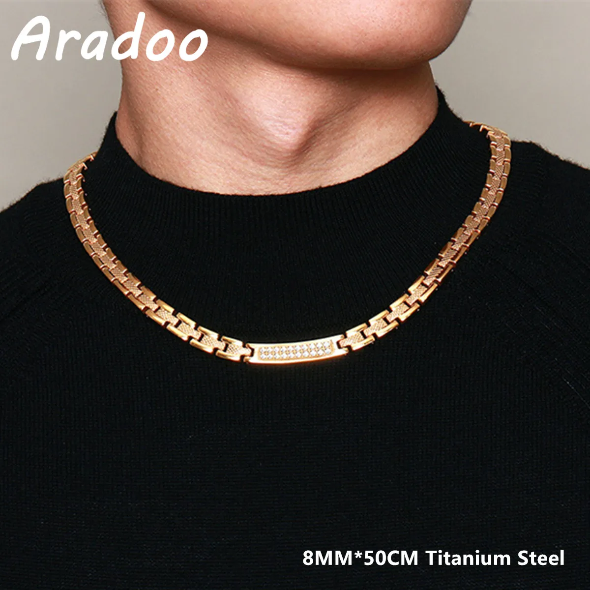 ARADOO Titanium Steel Bracelet Necklace Dragon Design Stainless Steel Jewelry Sets