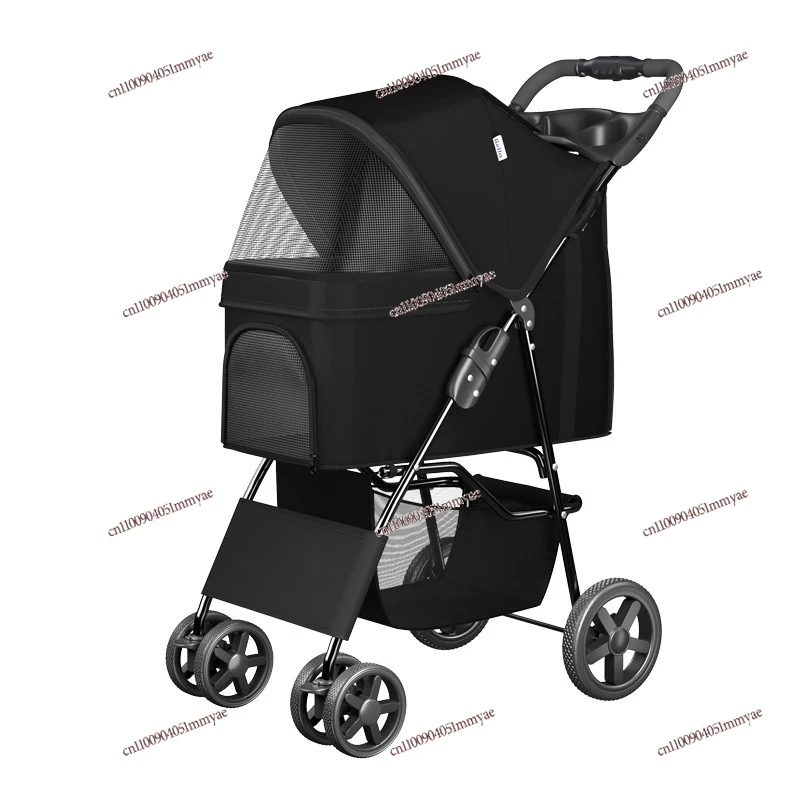 Lightweight Foldable Pet Stroller Trolley Portable Outdoor Travel Carrier Cart For Small Dogs Cats Walking Trip